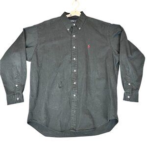 Ralph Lauren Mens XL Blake Jacket Shirt  Black Button Down Long Sleeve Pony Logo
